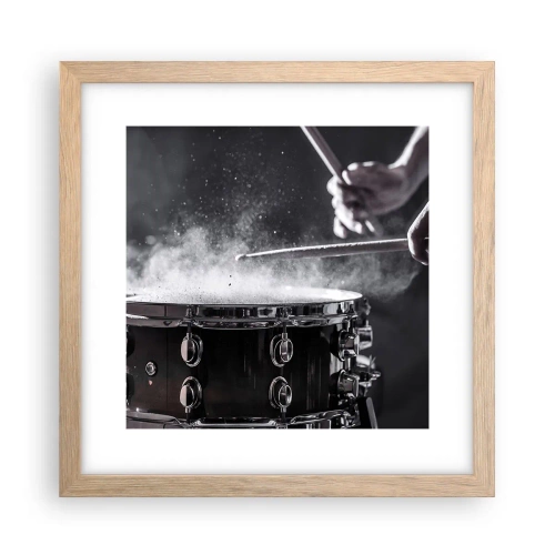 Een poster in een licht eiken lijst - De pols van de muziek - 30x30 cm