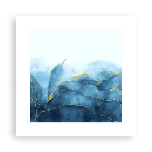 Poster - Blauw in goud - 30x30 cm