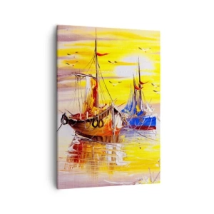 Schilderen op canvas - Een welverdiende rust in de haven - 50x70 cm