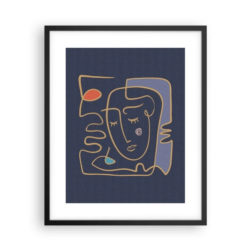 Poster in een zwarte lijst - In nadenken - 40x50 cm