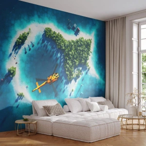 Fotobehang Premium Canvas - Koop een eiland voor jezelf - Landschap, Eiland, Strand - 250x175 cm