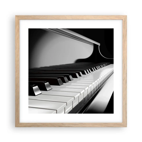 Een poster in een licht eiken lijst - Harmonie van vormen en kleuren - 40x40 cm