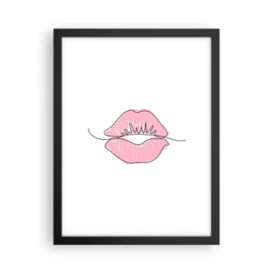 Poster in een zwarte lijst - Klaar om te kussen? - 30x40 cm