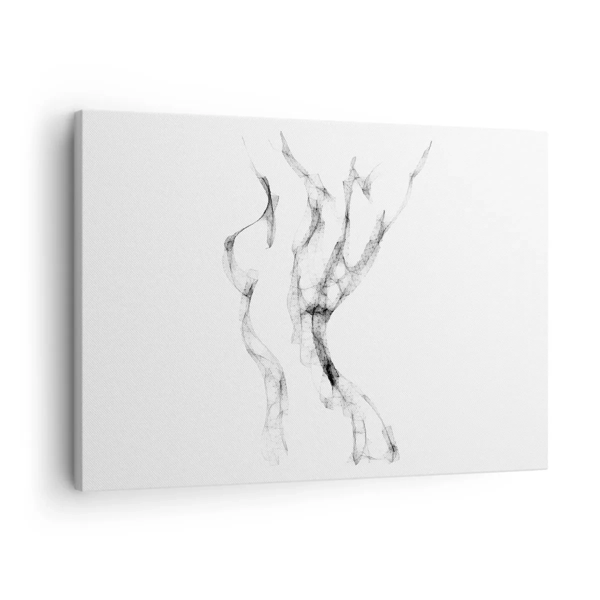 Schilderen op canvas - Fijne, abstracte lijnen die lijken op rooksporen op een lichte achtergrond - 70x50cm - Mooi en sterk - Moderne wanddecoratie voor woonkamer en slaapkamer ARTTOR