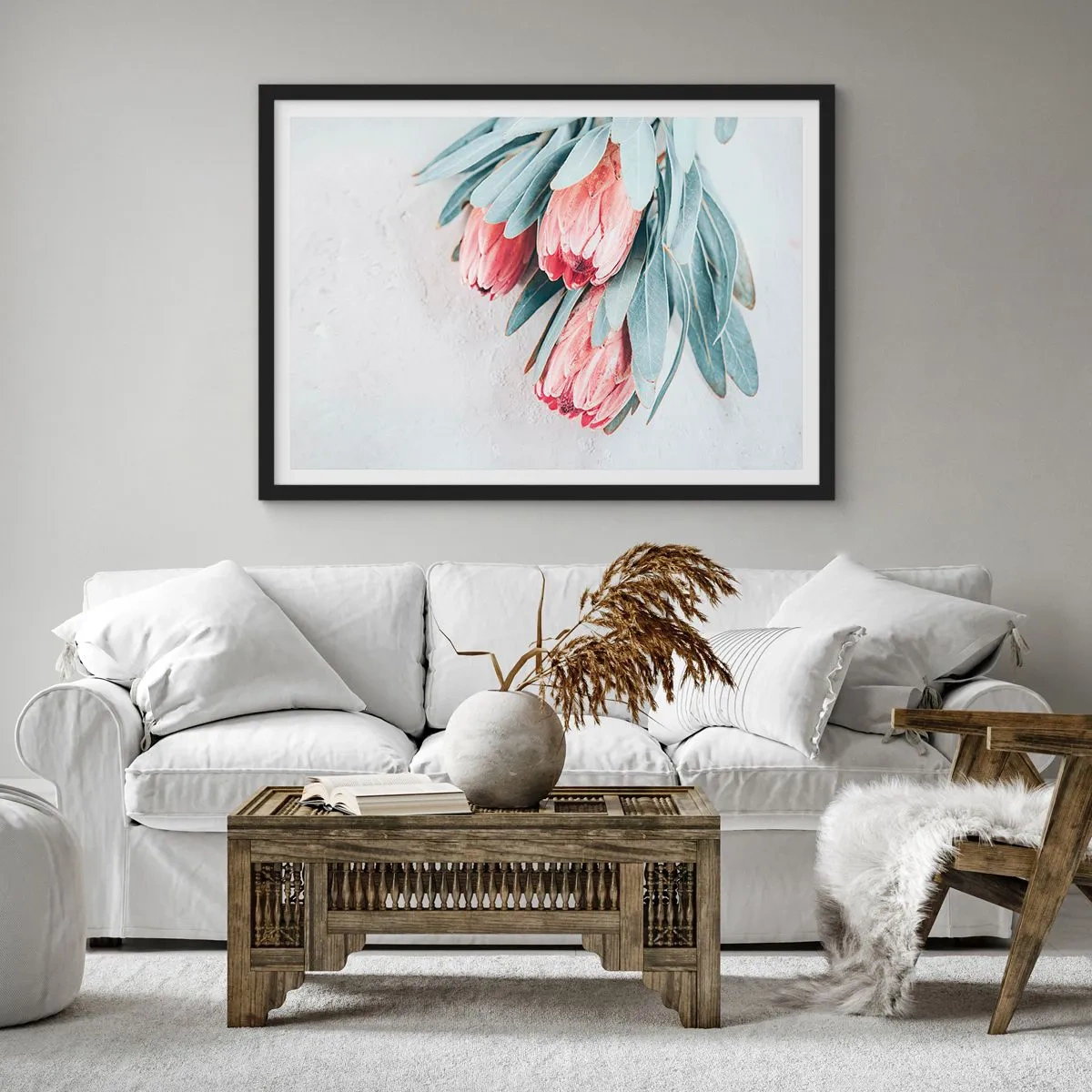 Poster in een zwarte lijst - Schaamt zich voor hun eigen schoonheid - 91x61 cm