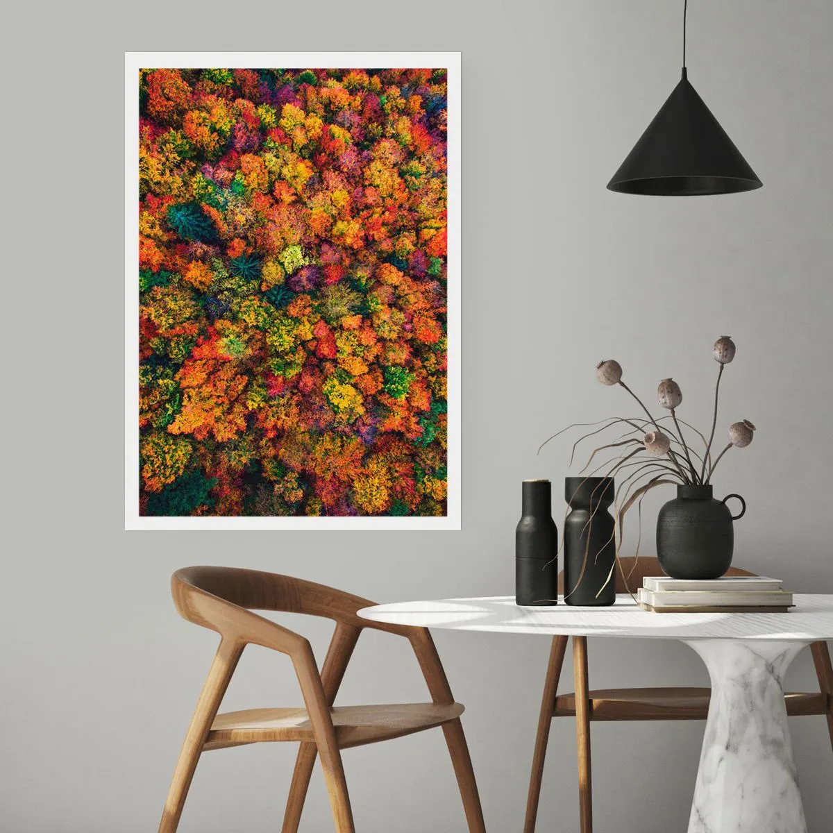 Poster - Boeket herfstbomen - 40x50 cm