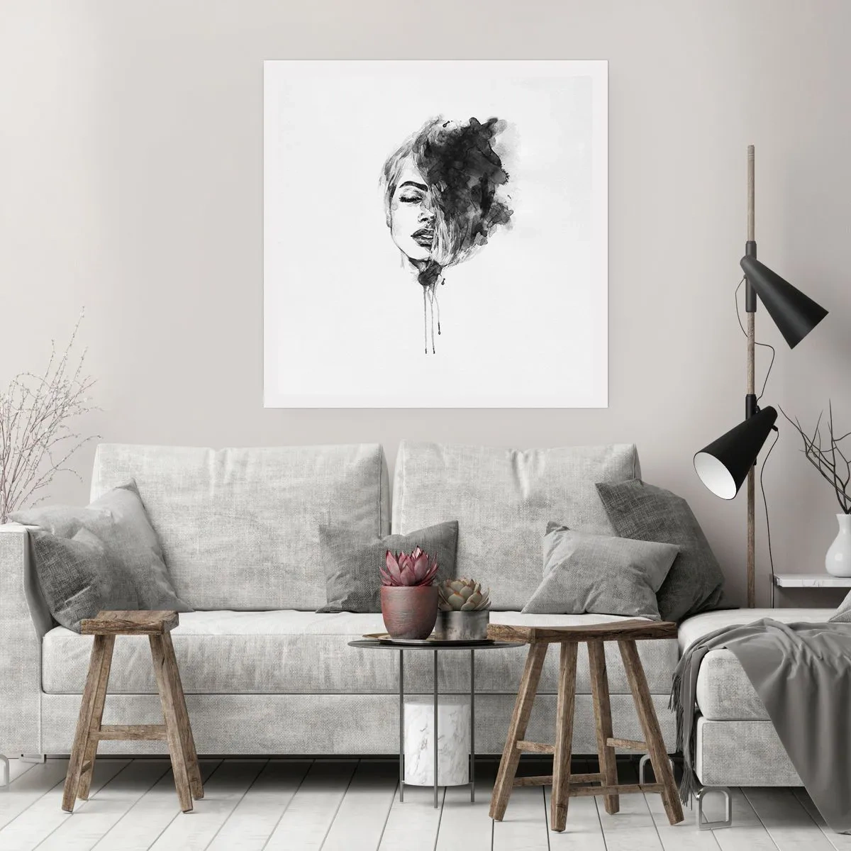 Poster - Waar droomt het meisje over? - 40x40 cm