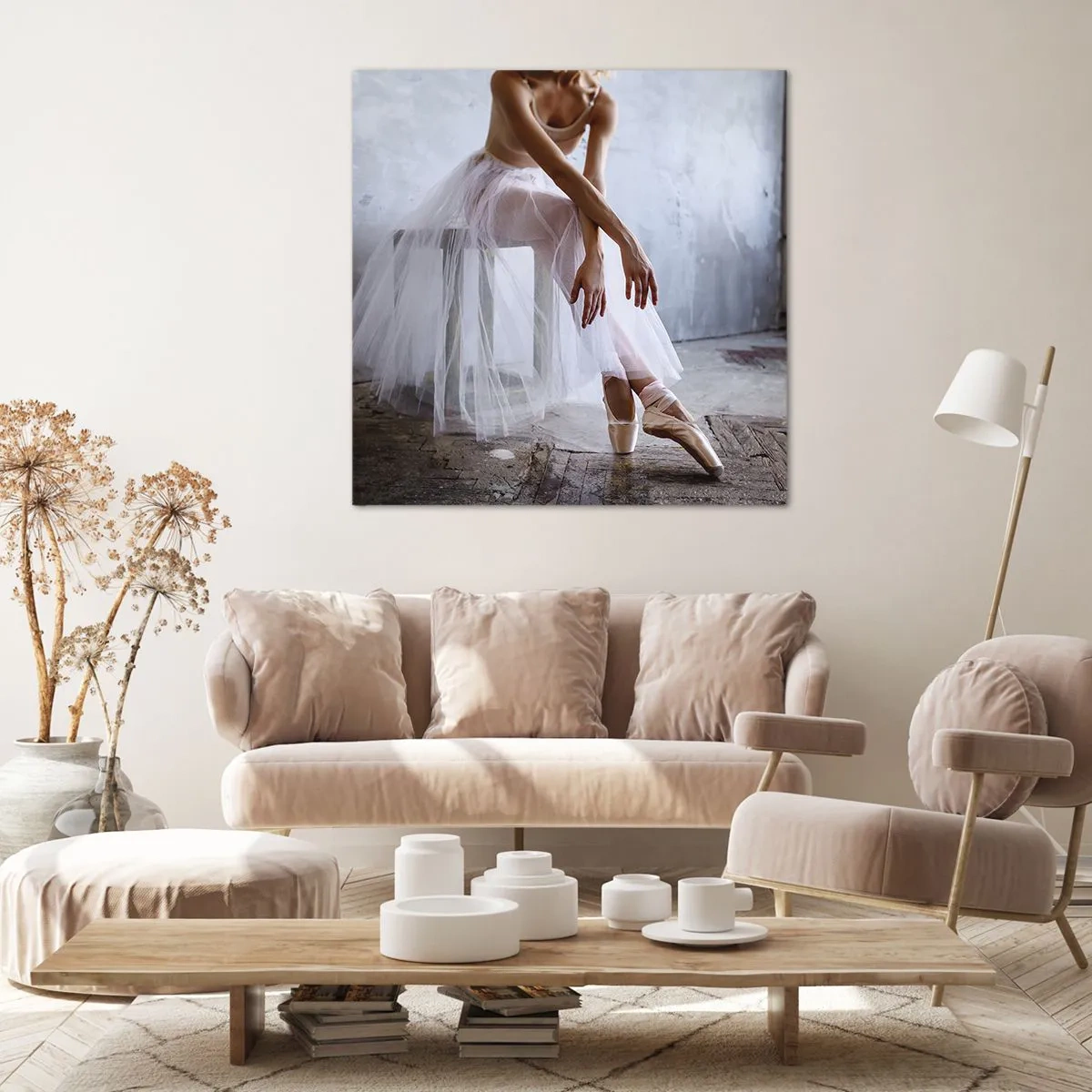 Schilderen op canvas - Voordat de oprijlichten schijnen - 70x70 cm