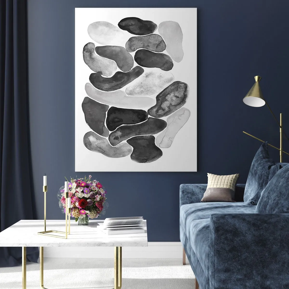 Schilderen op glas - Rotsachtige abstractie - 50x70 cm