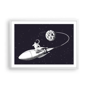 Poster in een witte lijst - Spacesurfer - 70x50 cm