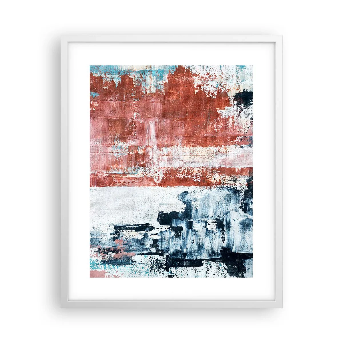 Poster in een witte lijst - Fifty Fifty abstract - 40x50 cm