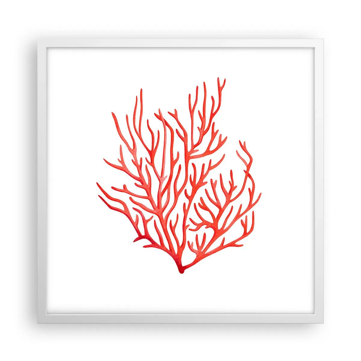 Poster in een witte lijst - Koraal filigraan - 50x50 cm