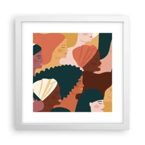 Poster in een witte lijst - Alleen vrouwelijkheid - 30x30 cm