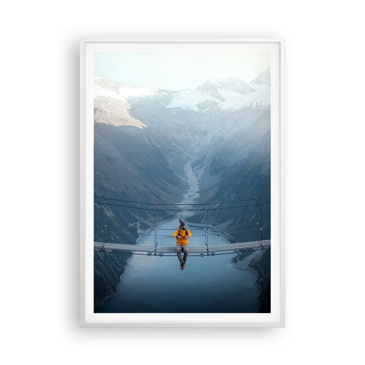 Poster in een witte lijst - Blij in het ongewisse - 70x100 cm