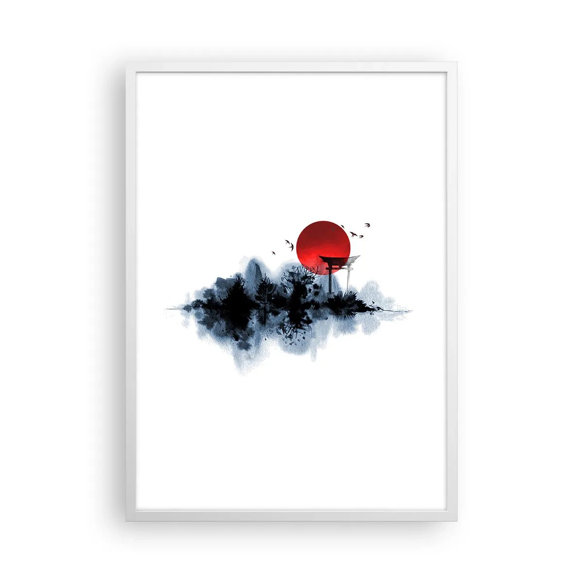 Poster in een witte lijst - Japanse weergave - 50x70 cm
