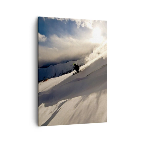 Schilderen op canvas - Berguitdaging genomen - 50x70 cm