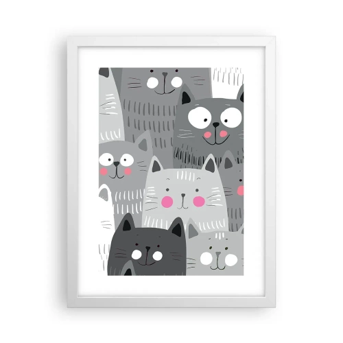 Poster in een witte lijst - De wereld van de kat - 30x40 cm