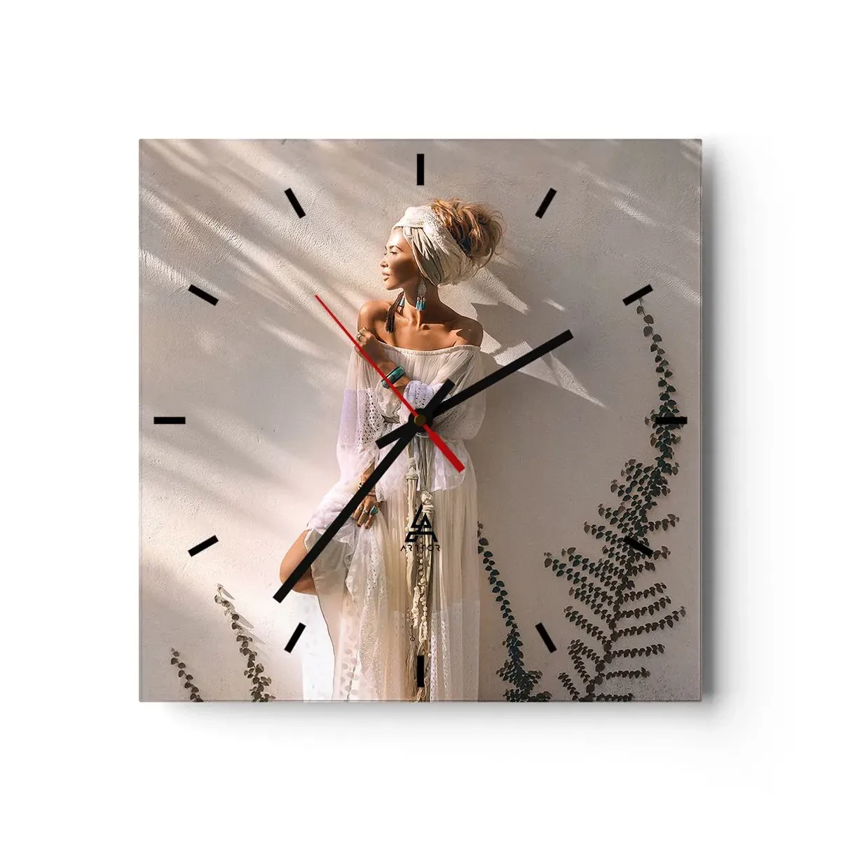 Wandklok - Klok - De zon en het meisje - 40x40 cm