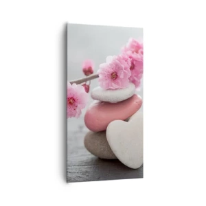 Schilderen op canvas - Gelukzaligheid met een kersenbloesem - 65x120 cm