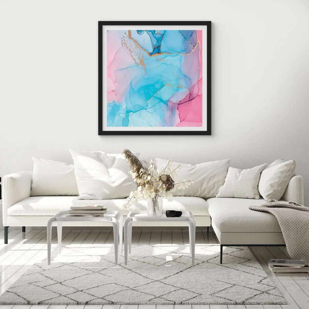 Poster in een zwarte lijst - Ontmoeting en interpenetratie - 30x30 cm