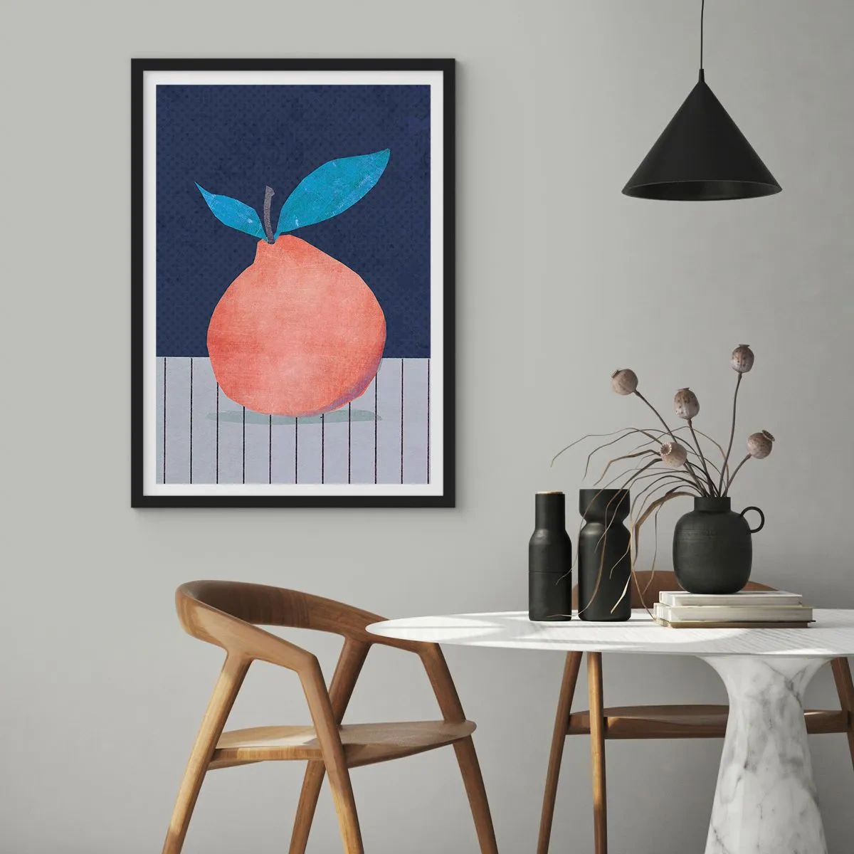 Poster in een zwarte lijst - Convexiteit en vlak - 70x100 cm