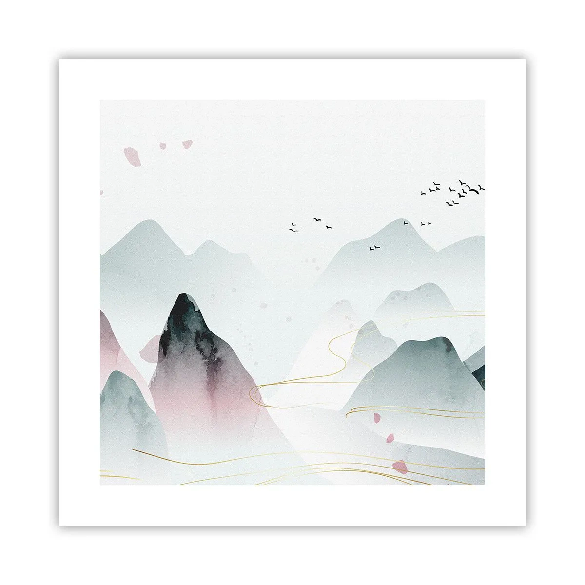 Poster - Over de toppen - 40x40 cm