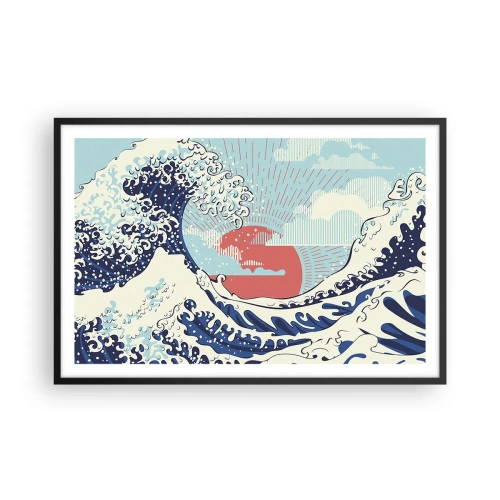 Poster in een zwarte lijst - Van Japanse inspiratie - 91x61 cm