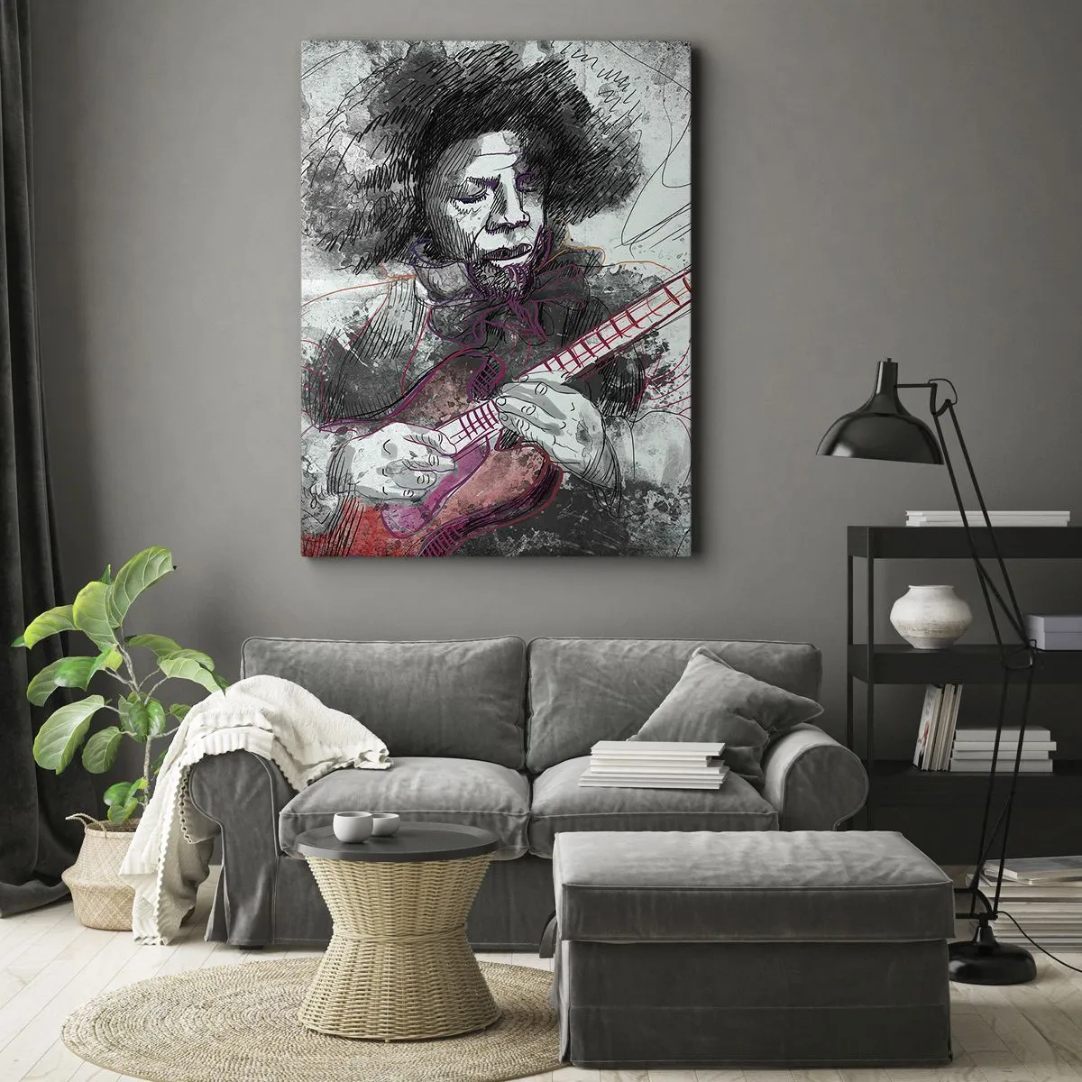 Schilderen op canvas - Op de golven van muziek - 65x120 cm