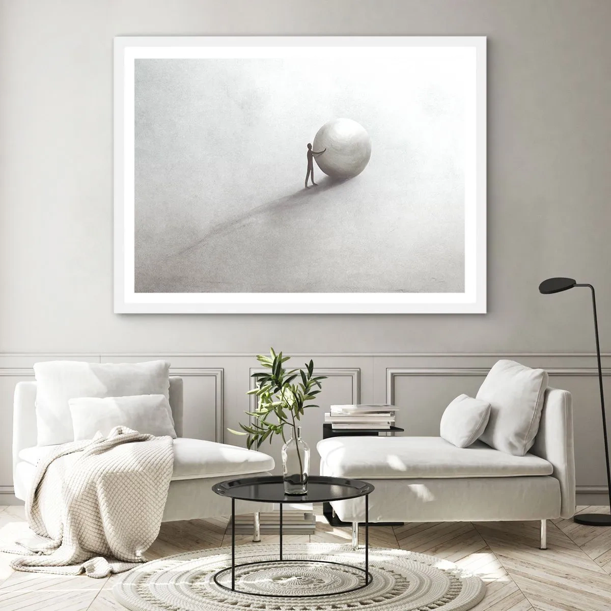 Poster in een witte lijst - Het spel van het leven - 50x40 cm