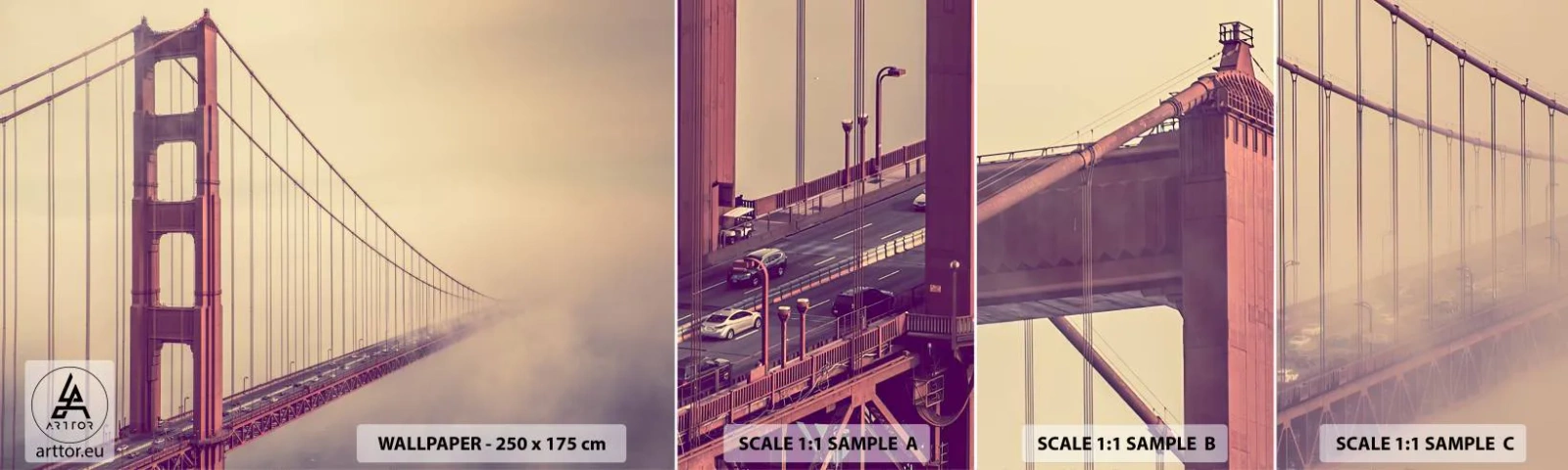 Fotobehang Staaltje Standard Eco - Tussen hemel en aarde - Landschap, Architectuur, San Francisco - 100x30 cm