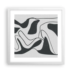 Poster in een witte lijst - Abstract doolhofplezier - 40x40 cm