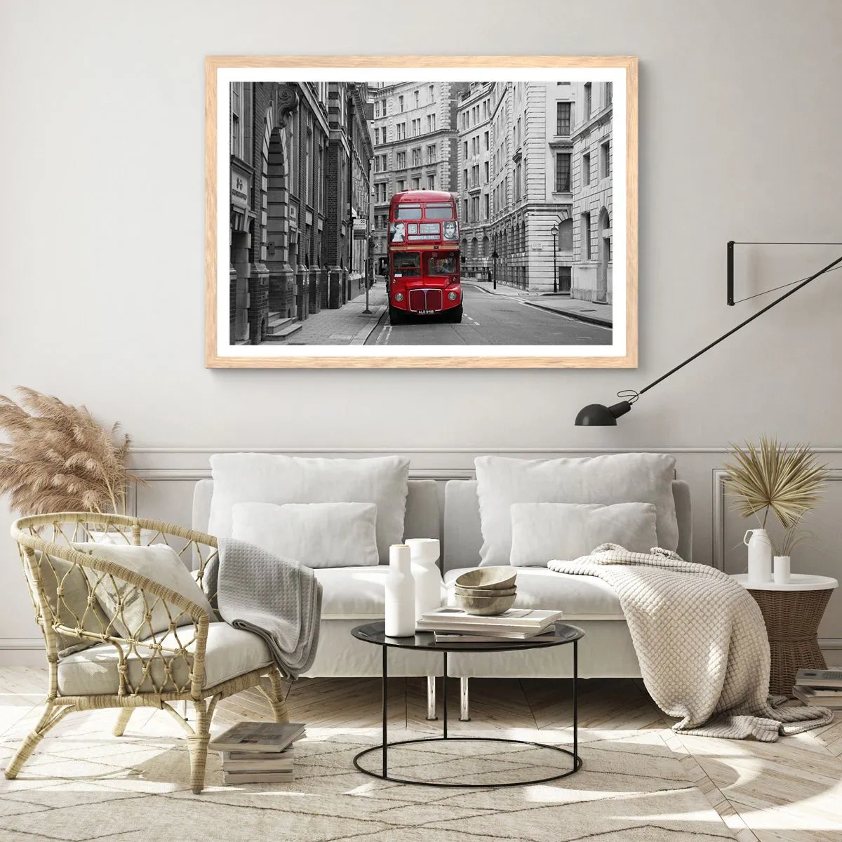 Een poster in een licht eiken lijst - Het dagelijkse leven hoeft niet grijs te zijn - 91x61 cm