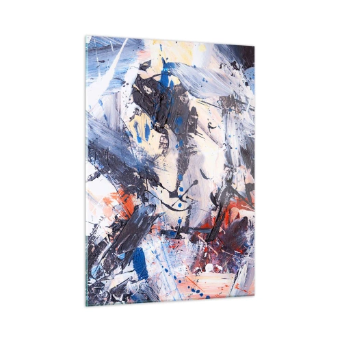 Schilderen op glas - Gekke dans van abstractie - 50x70 cm