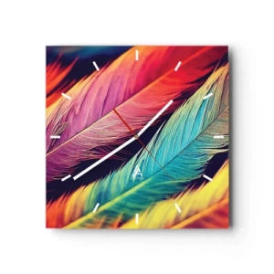 Wandklok - Klok - Gevederde regenboog - 30x30 cm