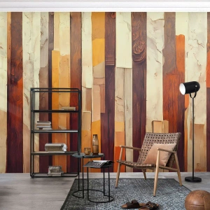 Fotobehang Premium Canvas - Anthem van de bosbomen - Deel, Abstractie, Riemen - 400x280 cm