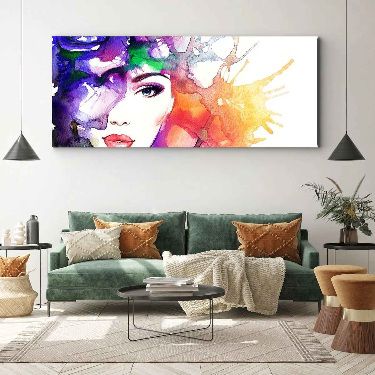 Schilderen op canvas - Met hoofd in de wolken - 90x30 cm