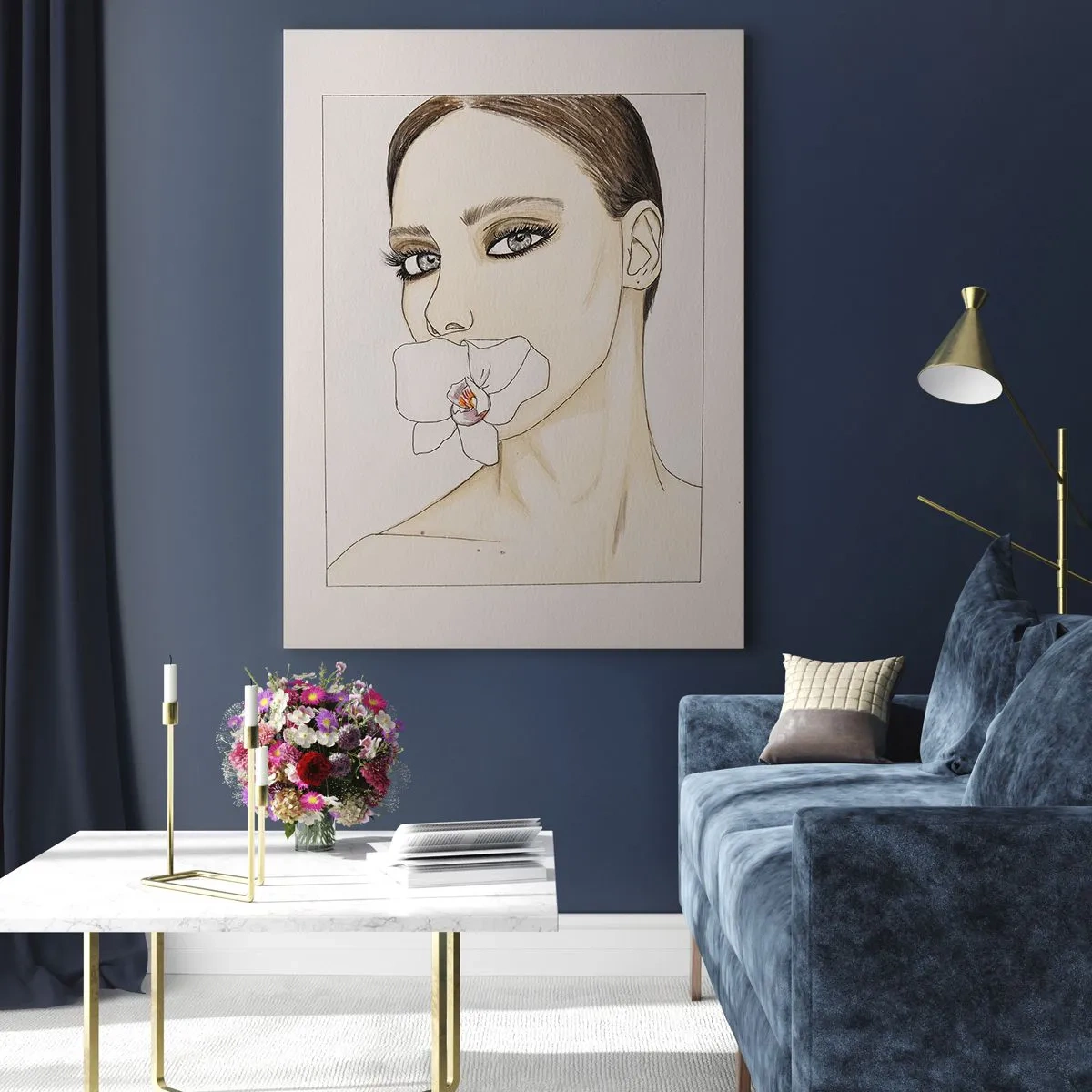 Schilderen op glas - Een symbool van elegantie en schoonheid - 70x100 cm