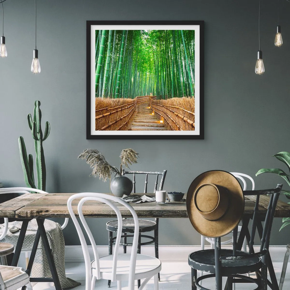 Poster in een zwarte lijst - De essentie van de aziatische natuur - 30x30 cm