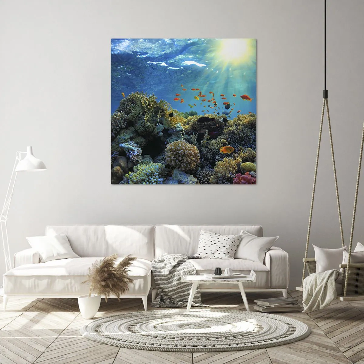 Schilderen op canvas - Onderwater schatten - 40x40 cm