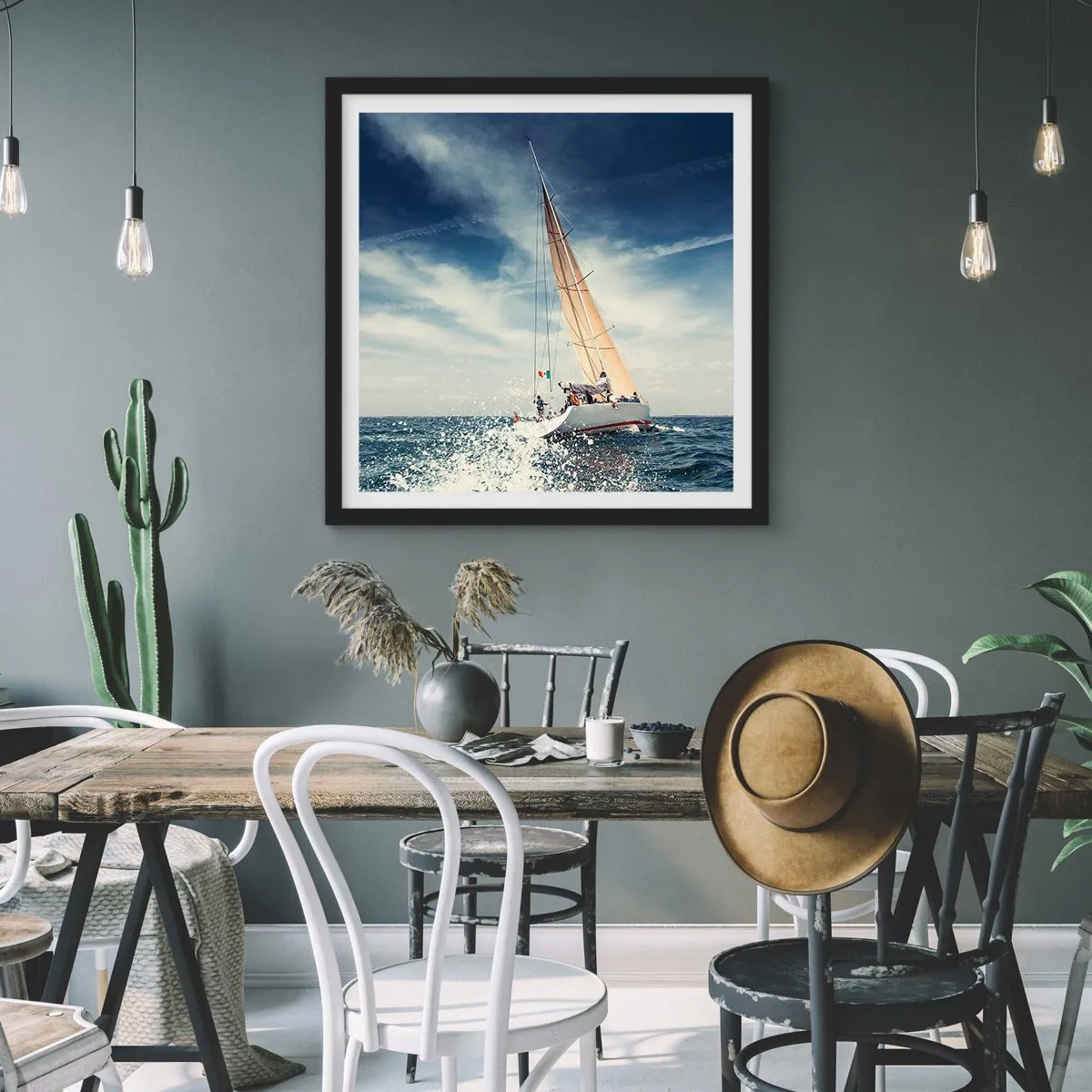 Poster in een zwarte lijst - Ze halen ons niet in! - 50x50 cm