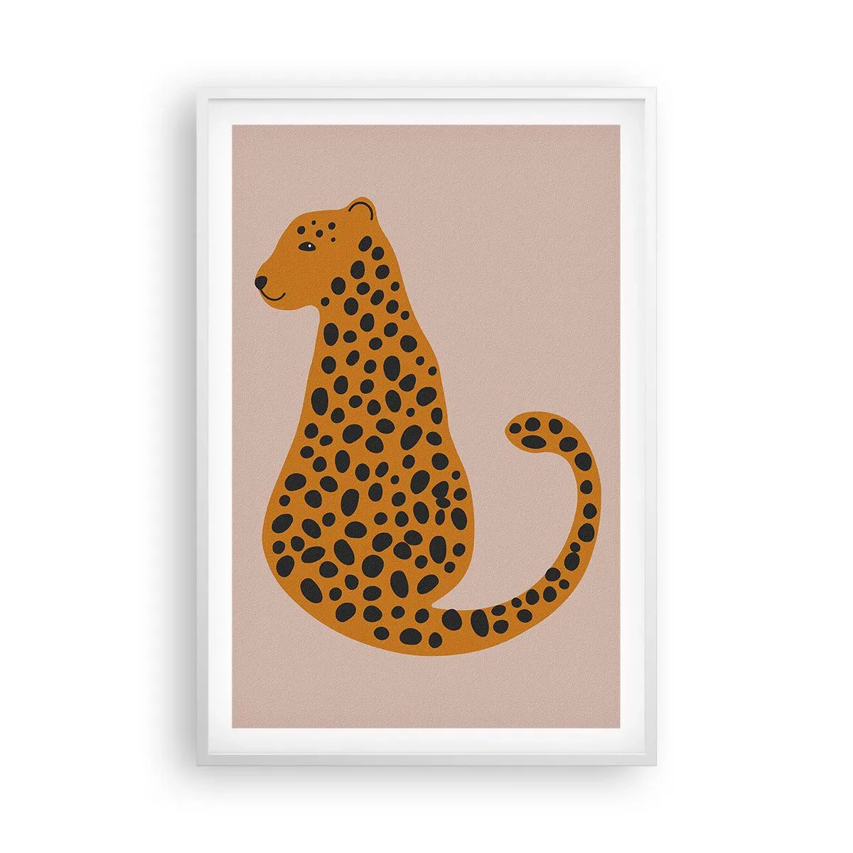 Poster in een witte lijst - Luipaardprint is een modieus print - 61x91 cm