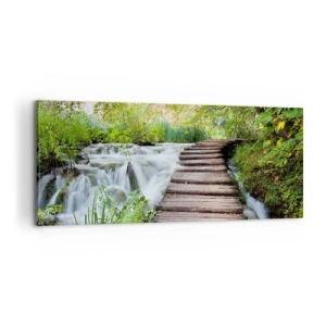 Schilderen op canvas - Geen stilstaand water - 100x40 cm