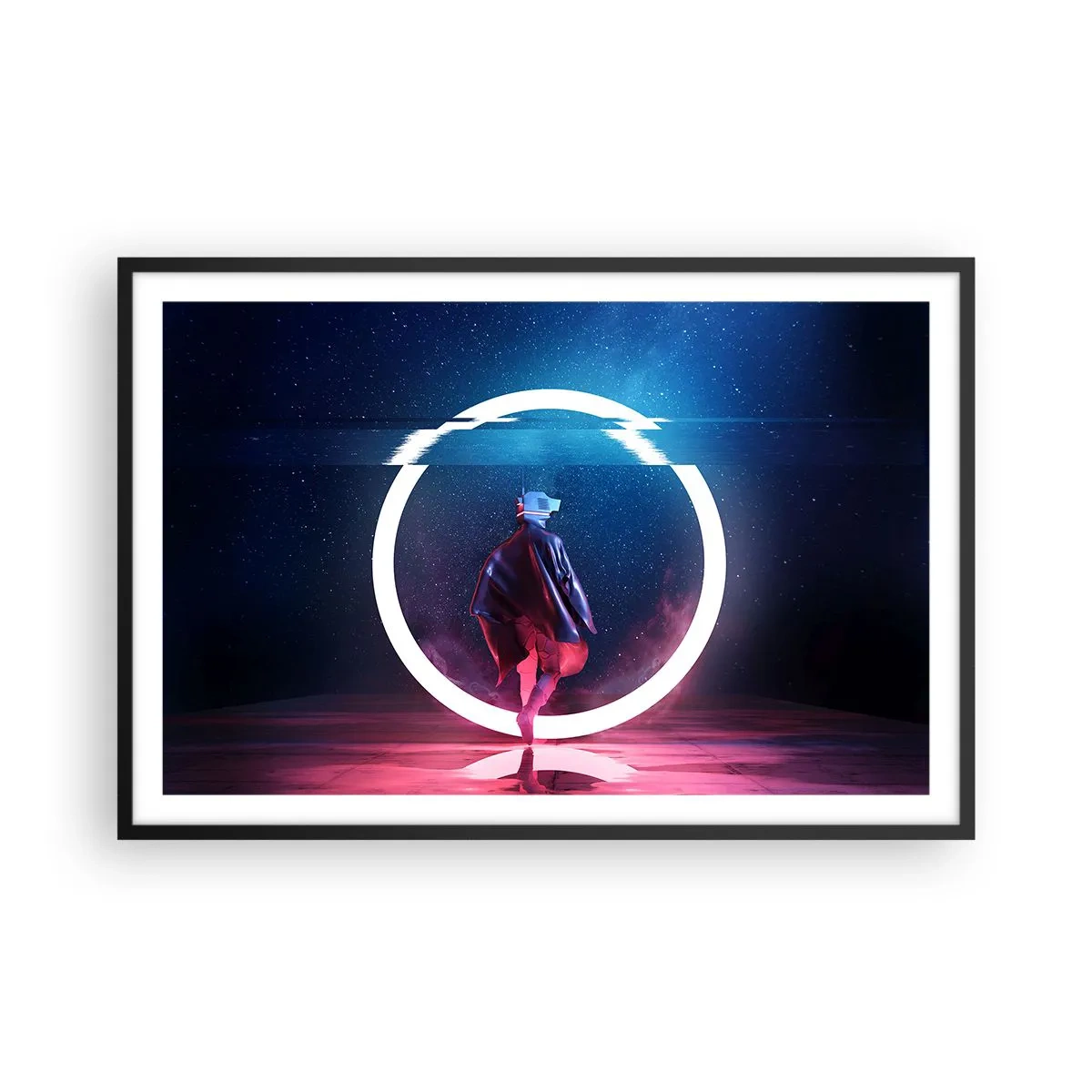 Poster in een zwarte lijst - Tussen werelden - 91x61 cm