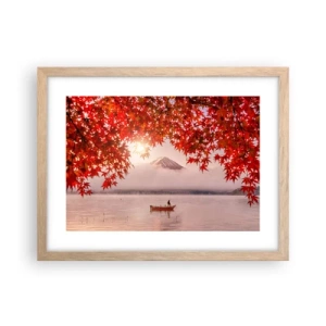 Een poster in een licht eiken lijst - In het Japanse klimaat - 40x30 cm