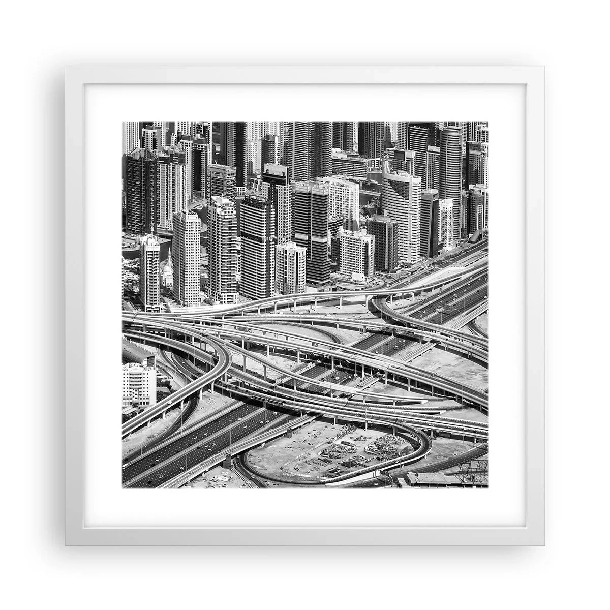 Poster in een witte lijst - Dubai - de onmogelijke stad - 40x40 cm