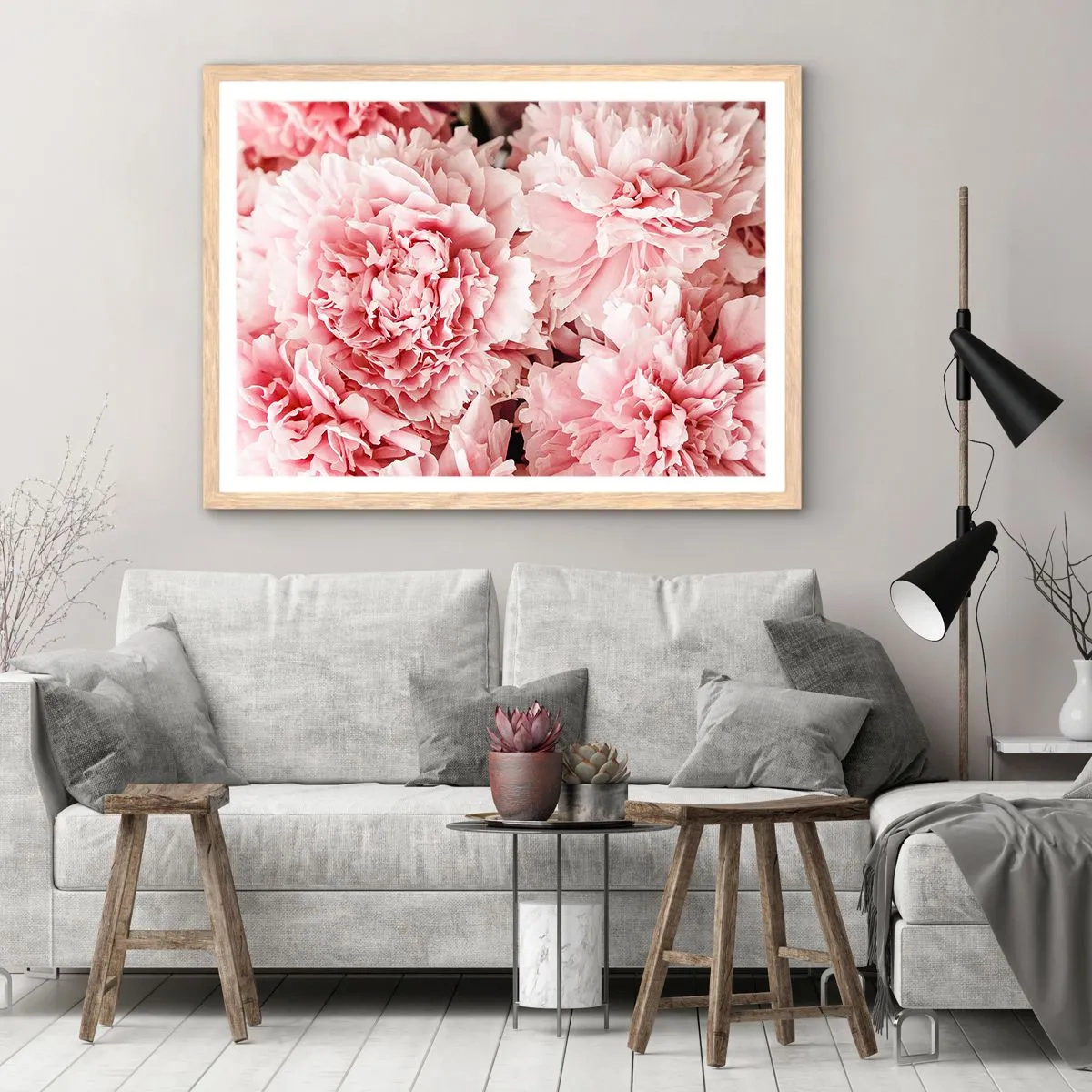 Een poster in een licht eiken lijst - Roze droom - 40x30 cm