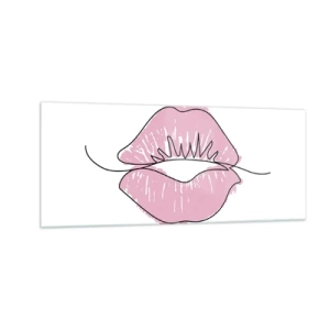 Schilderen op glas - Klaar om te kussen? - 100x40 cm