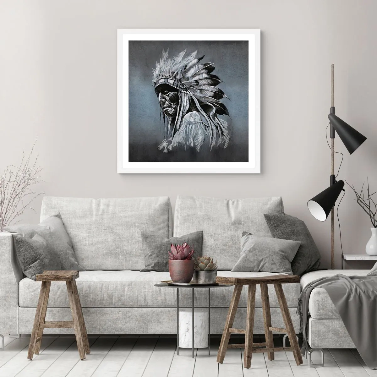 Poster in een witte lijst - Keer terug naar de wortels - 30x30 cm