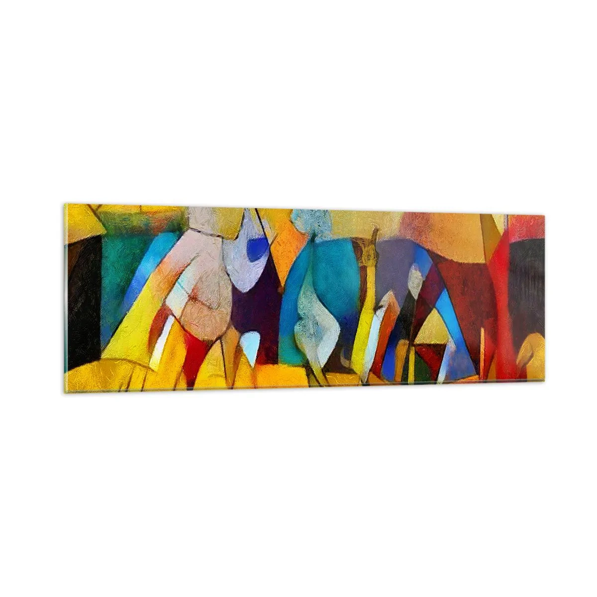 Schilderen op glas - Zon - leven - vreugde - 90x30 cm