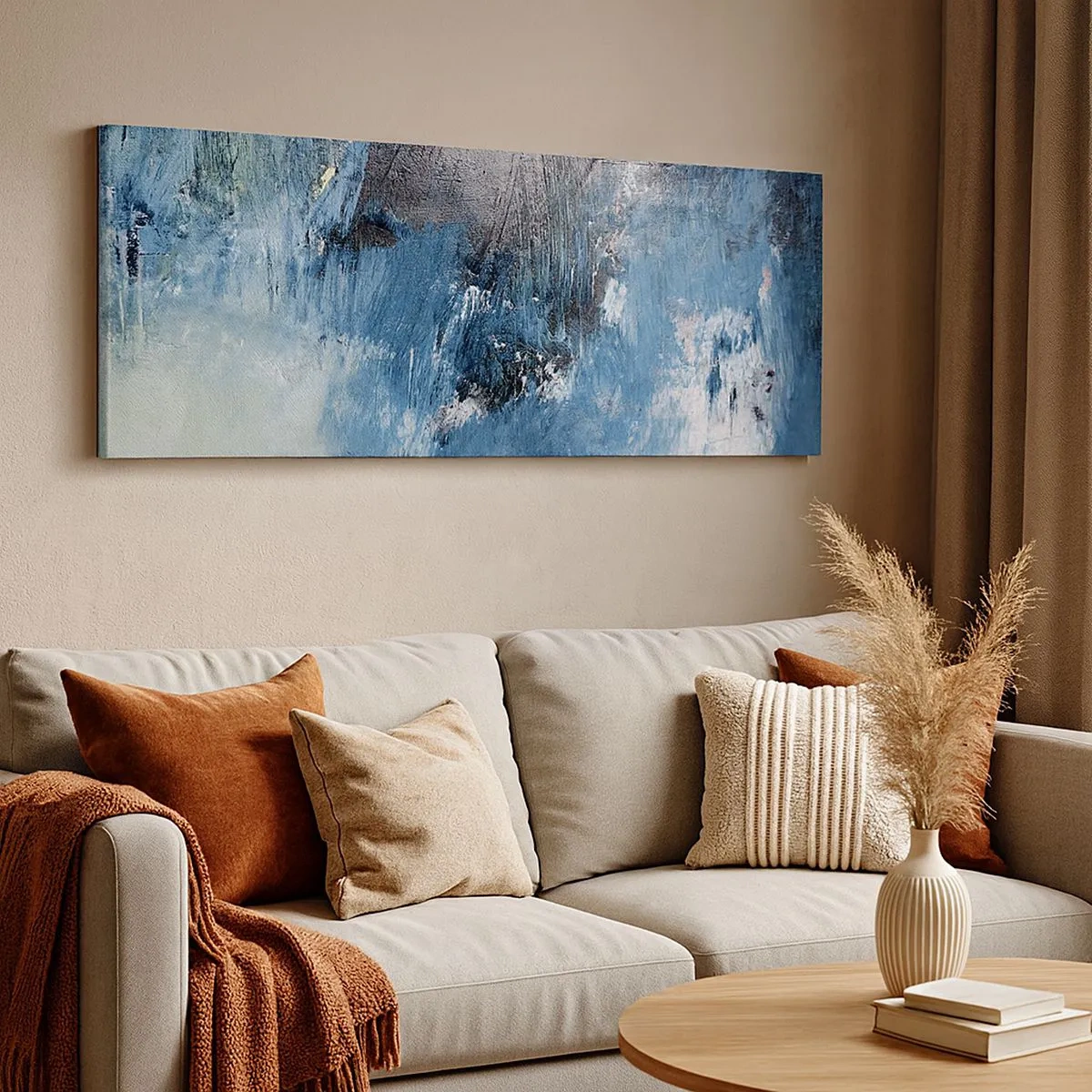 Schilderen op canvas - Rhapsody in Blauw - 100x40 cm